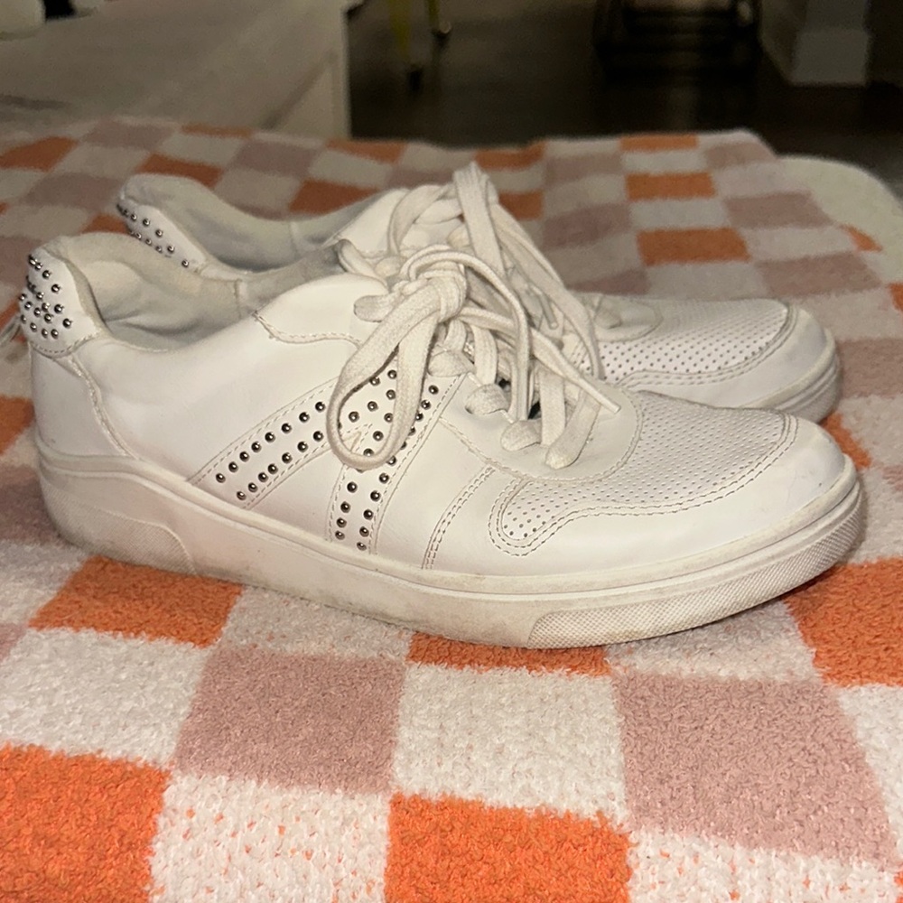 White Studded Sneakers